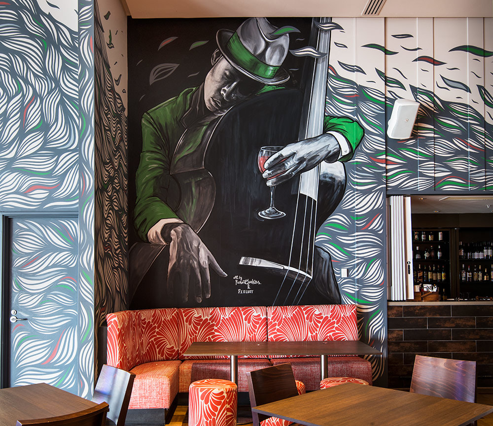 Four Points custom mural by Fieldey and Rob Jenkins